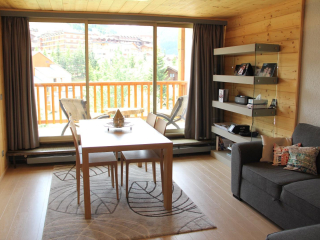 Appartement classé 4*, 50m2, plein Sud à 200m des pistes, vue exceptionnelle, tout inclus